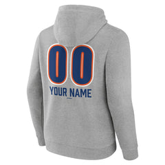 Gray New York Mets Personalized Name & Number Fastball Pullover Hoodie
