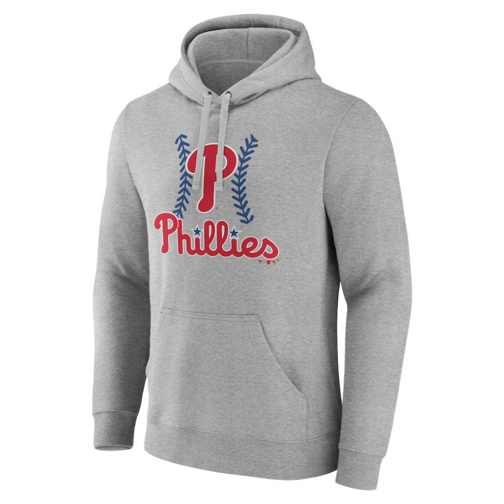 Gray Philadelphia Phillies Personalized Name & Number Fastball Pullover Hoodie