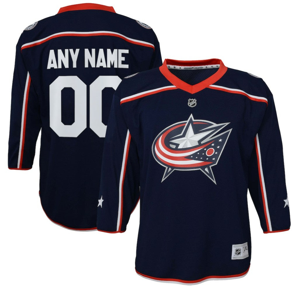 NHL Columbus Blue Jackets Youth Home Replica Custom Jersey