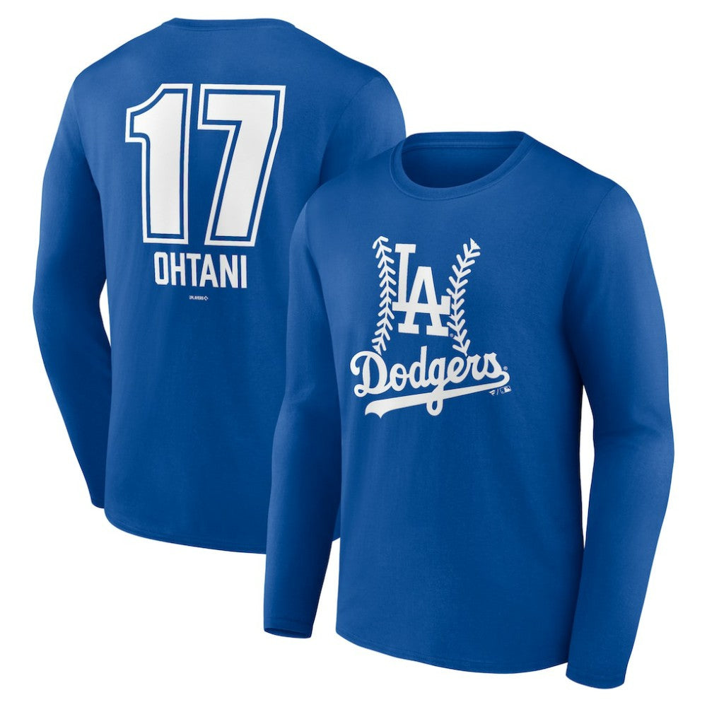 Royal Shohei Ohtani Los Angeles Dodgers Fastball Player Name & Number Long Sleeve T-Shirt