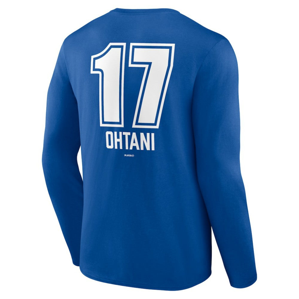 Royal Shohei Ohtani Los Angeles Dodgers Fastball Player Name & Number Long Sleeve T-Shirt