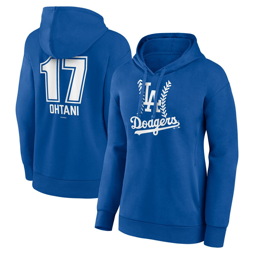 Royal Shohei Ohtani Los Angeles Dodgers Women's Fastball Player Name & Number Pullover Hoodie