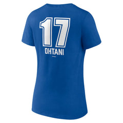 Royal Shohei Ohtani Los Angeles Dodgers Women's Fastball Player Name & Number V-Neck T-Shirt