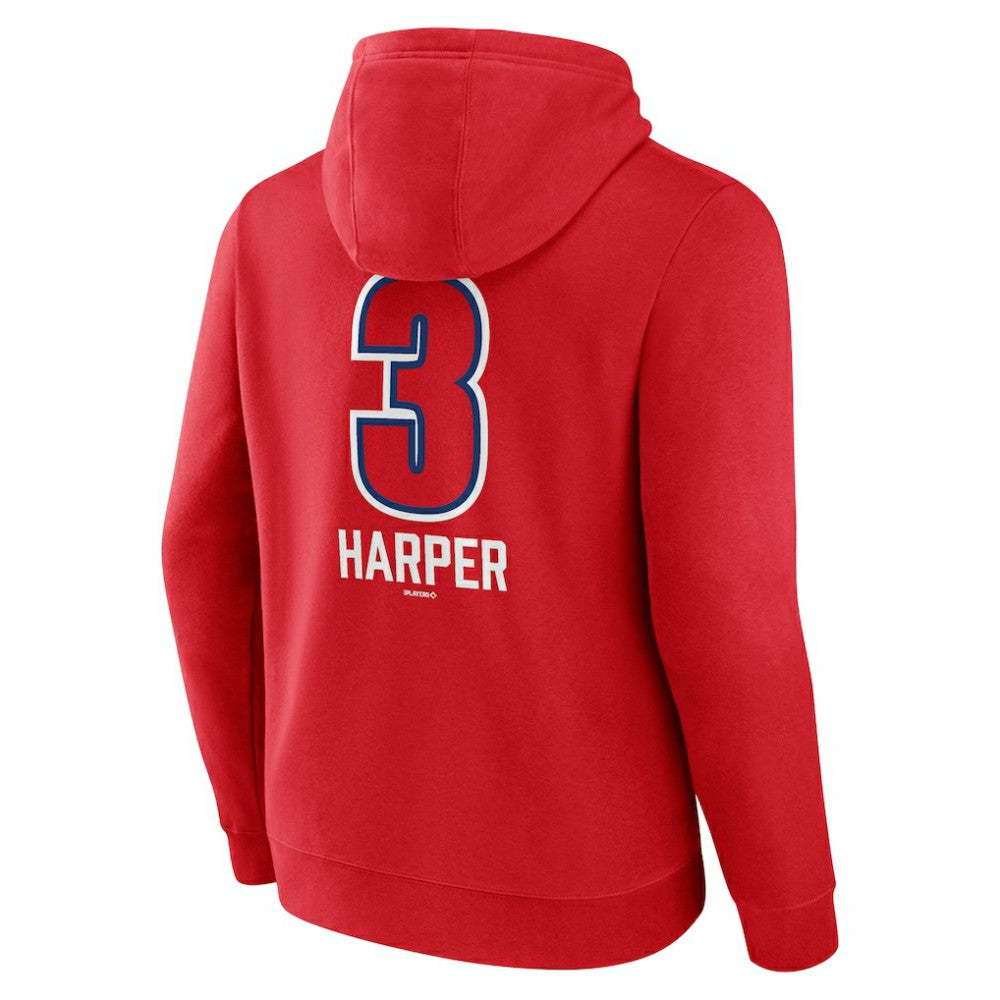 Red Bryce Harper Philadelphia Phillies Fastball Player Name & Number Pullover Hoodie