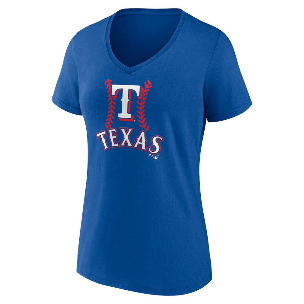 Royal Corey Seager Texas Rangers Women's Fastball Player Name & Number V-Neck T-Shirt