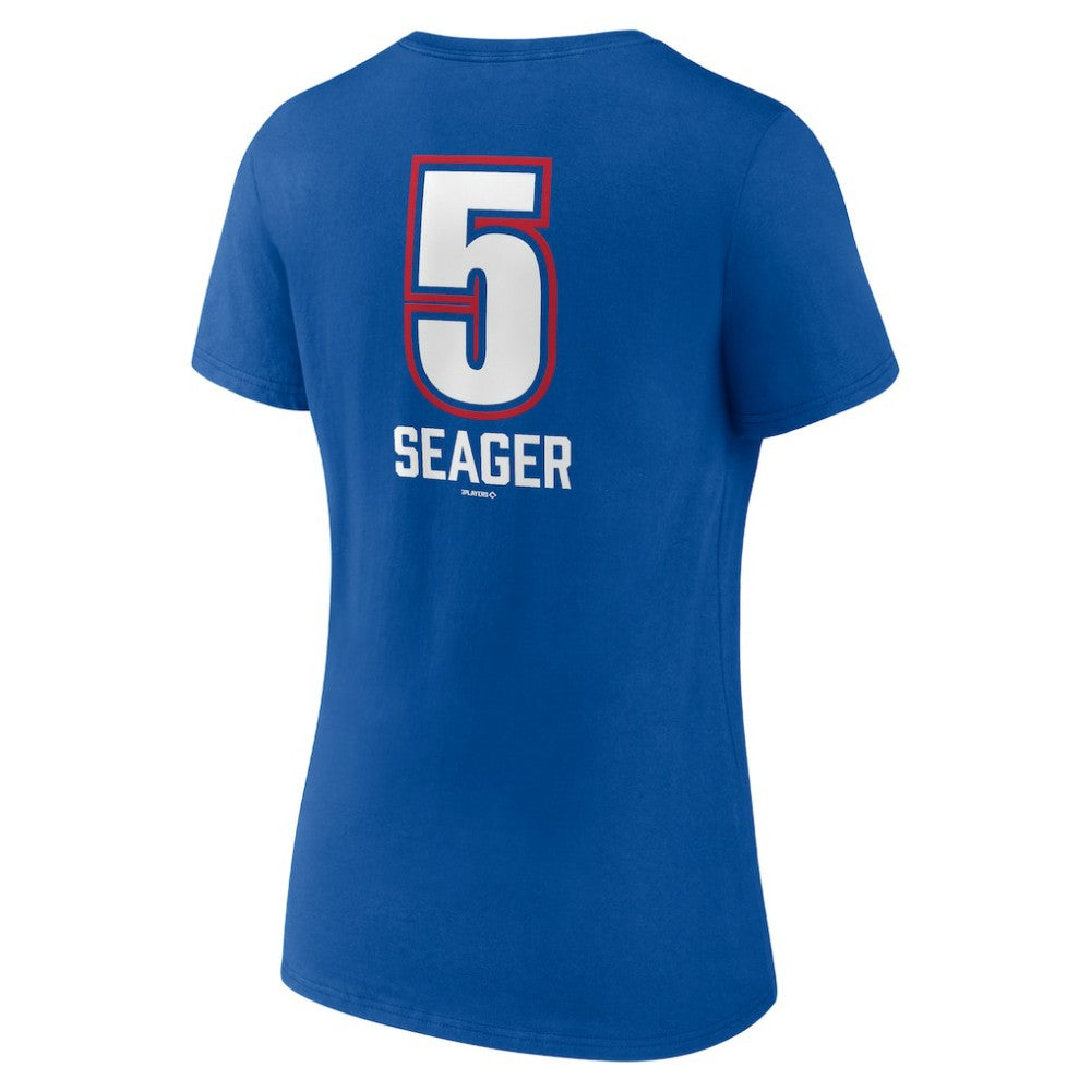 Royal Corey Seager Texas Rangers Women's Fastball Player Name & Number V-Neck T-Shirt