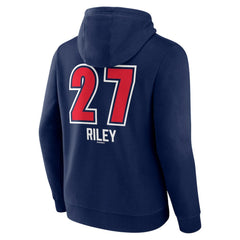 Navy Austin Riley Atlanta Braves Fastball Player Name & Number Pullover Hoodie