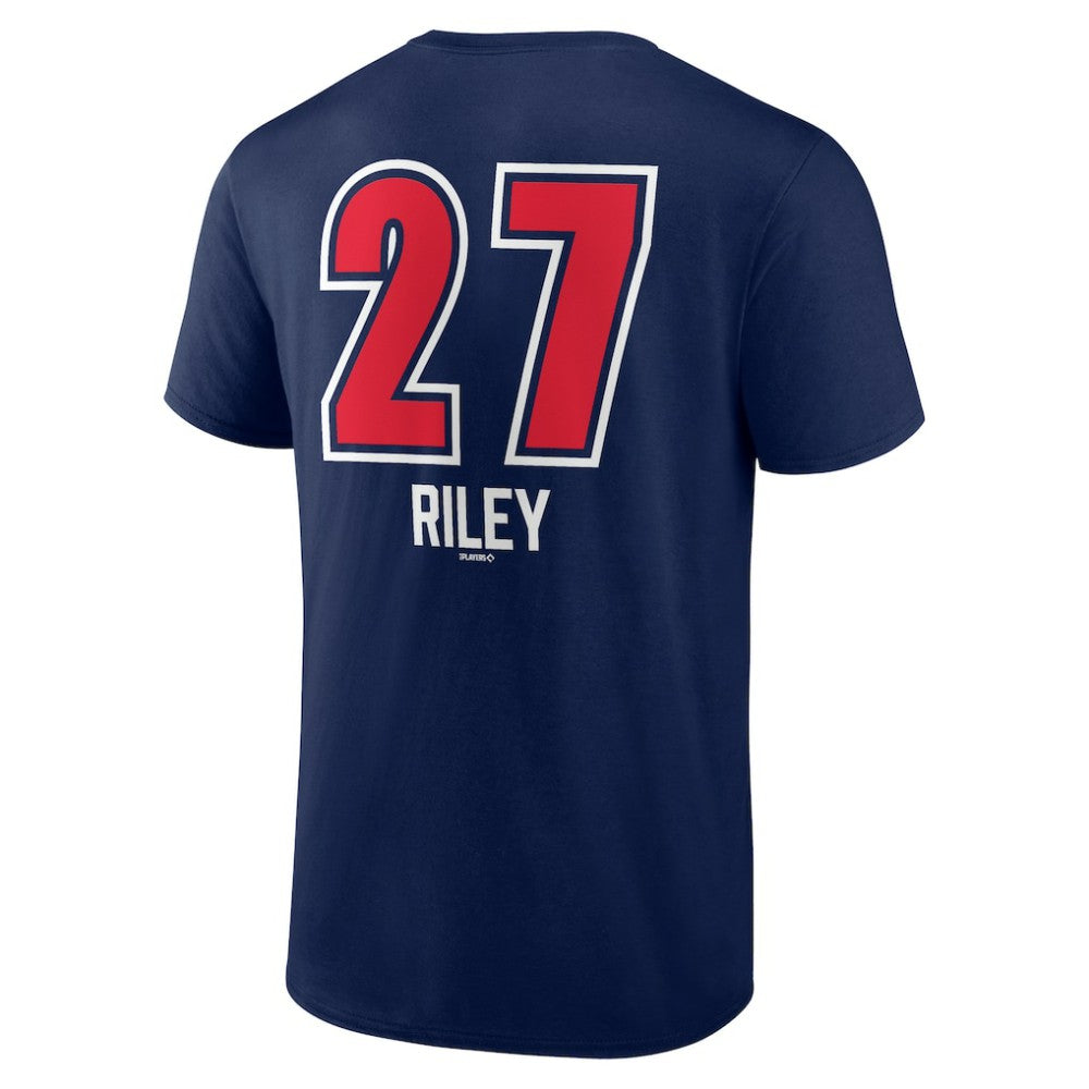 Navy Austin Riley Atlanta Braves Fastball Player Name & Number T-Shirt