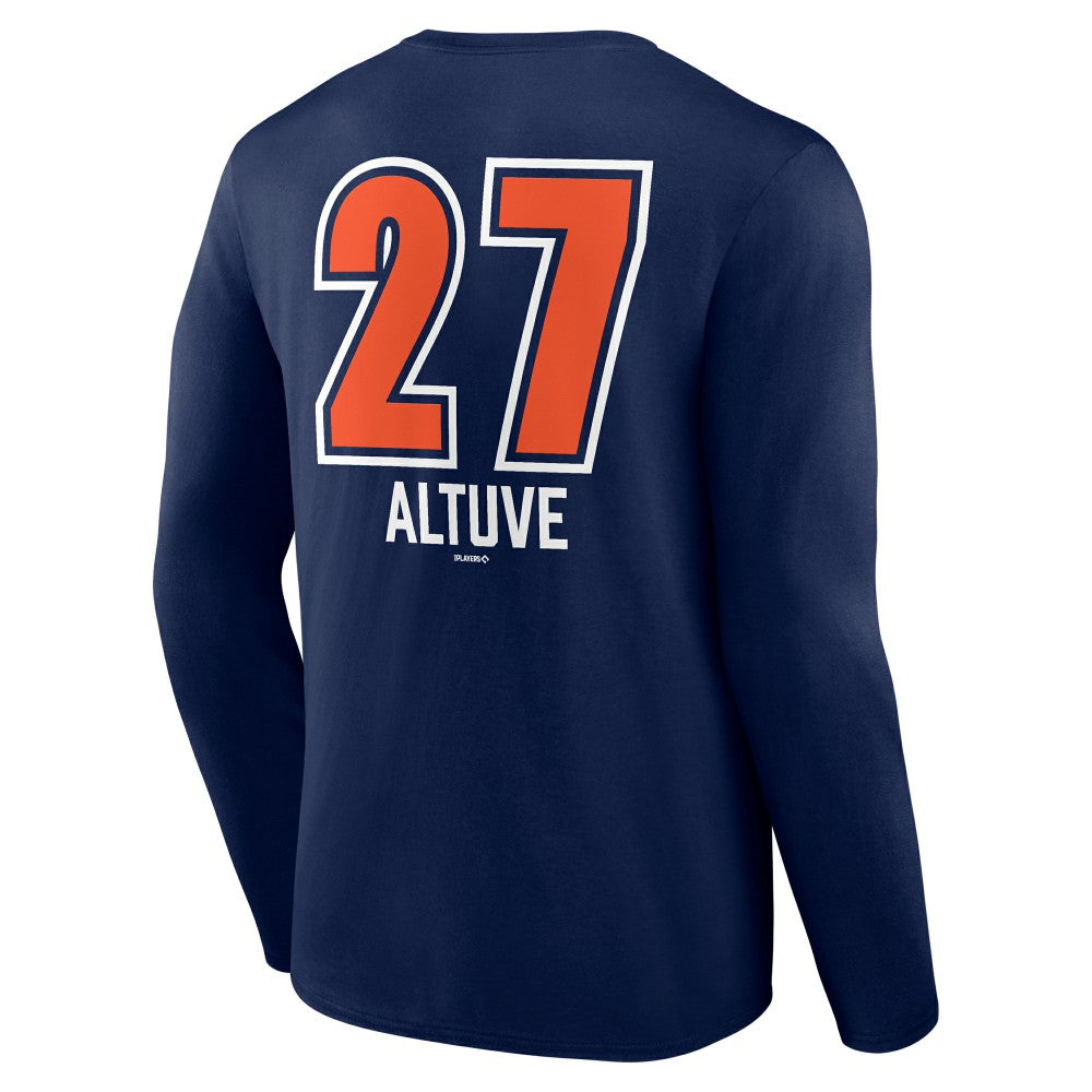 Navy Jose Altuve Houston Astros Fastball Player Name & Number Long Sleeve T-Shirt