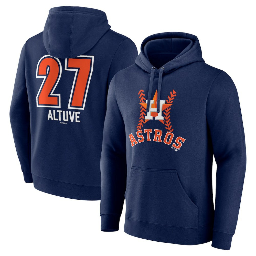 Navy Jose Altuve Houston Astros Fastball Player Name & Number Pullover Hoodie