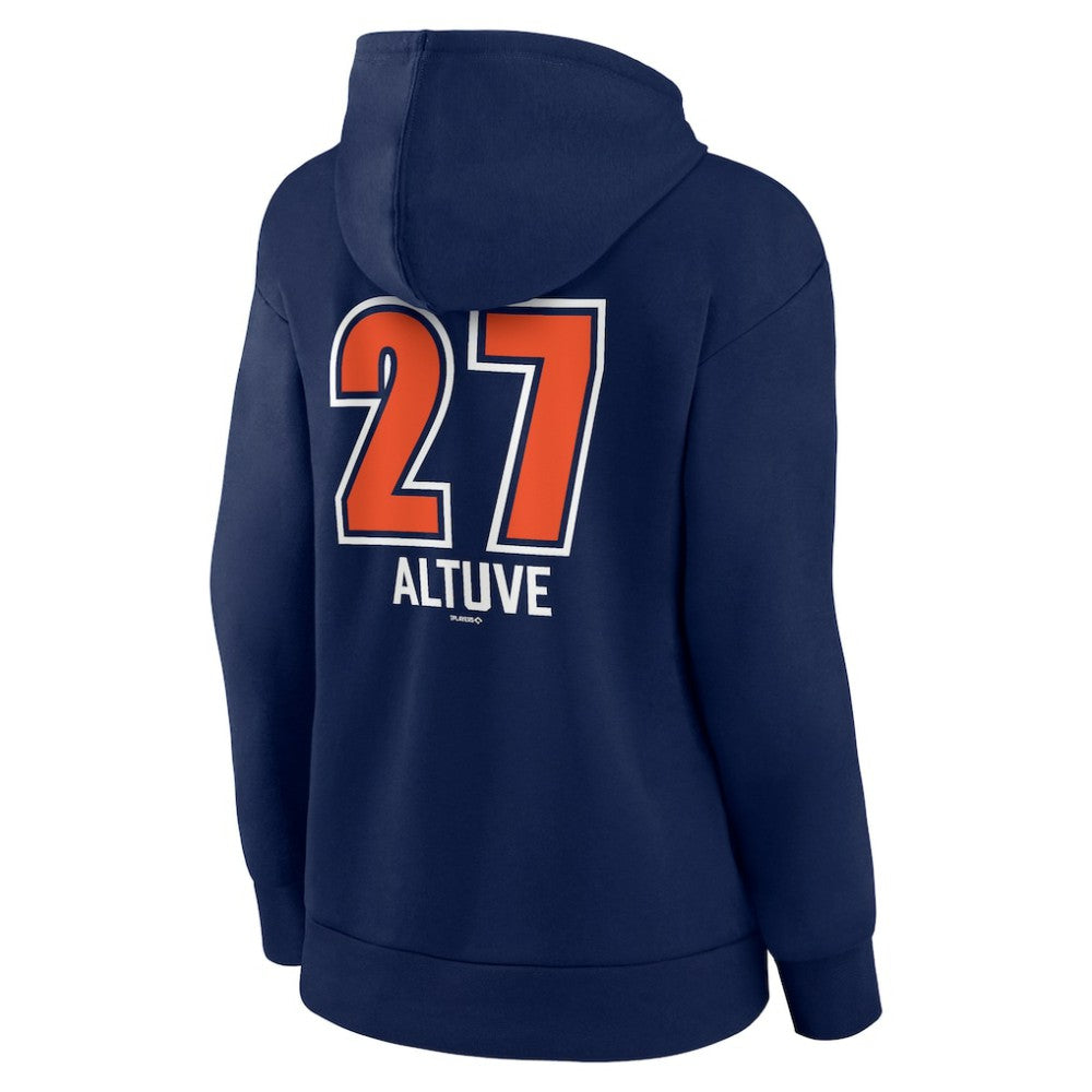 Navy Jose Altuve Houston Astros Women's Fastball Player Name & Number Pullover Hoodie