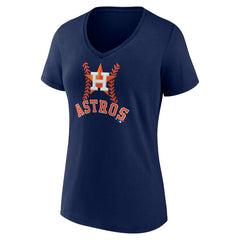 Navy Jose Altuve Houston Astros Women's Fastball Player Name & Number V-Neck T-Shirt