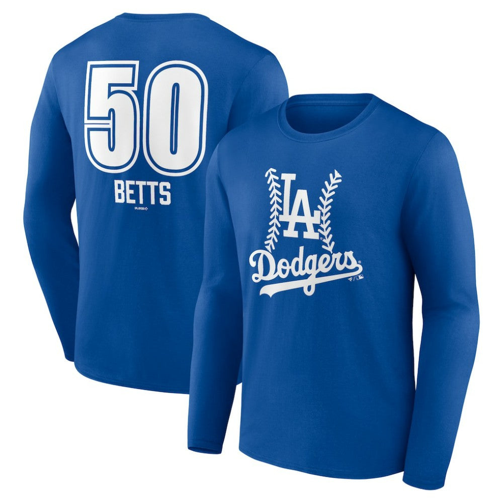 Royal Mookie Betts Los Angeles Dodgers Fastball Player Name & Number Long Sleeve T-Shirt