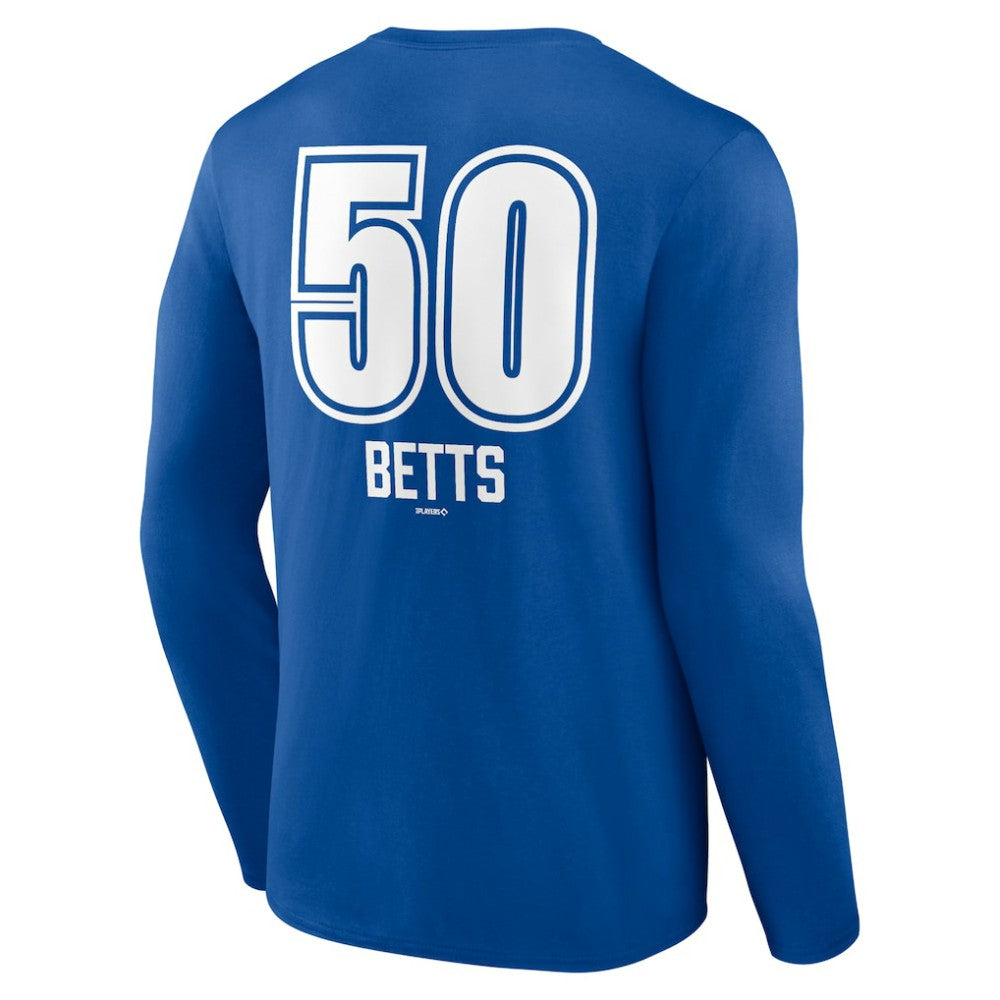 Royal Mookie Betts Los Angeles Dodgers Fastball Player Name & Number Long Sleeve T-Shirt