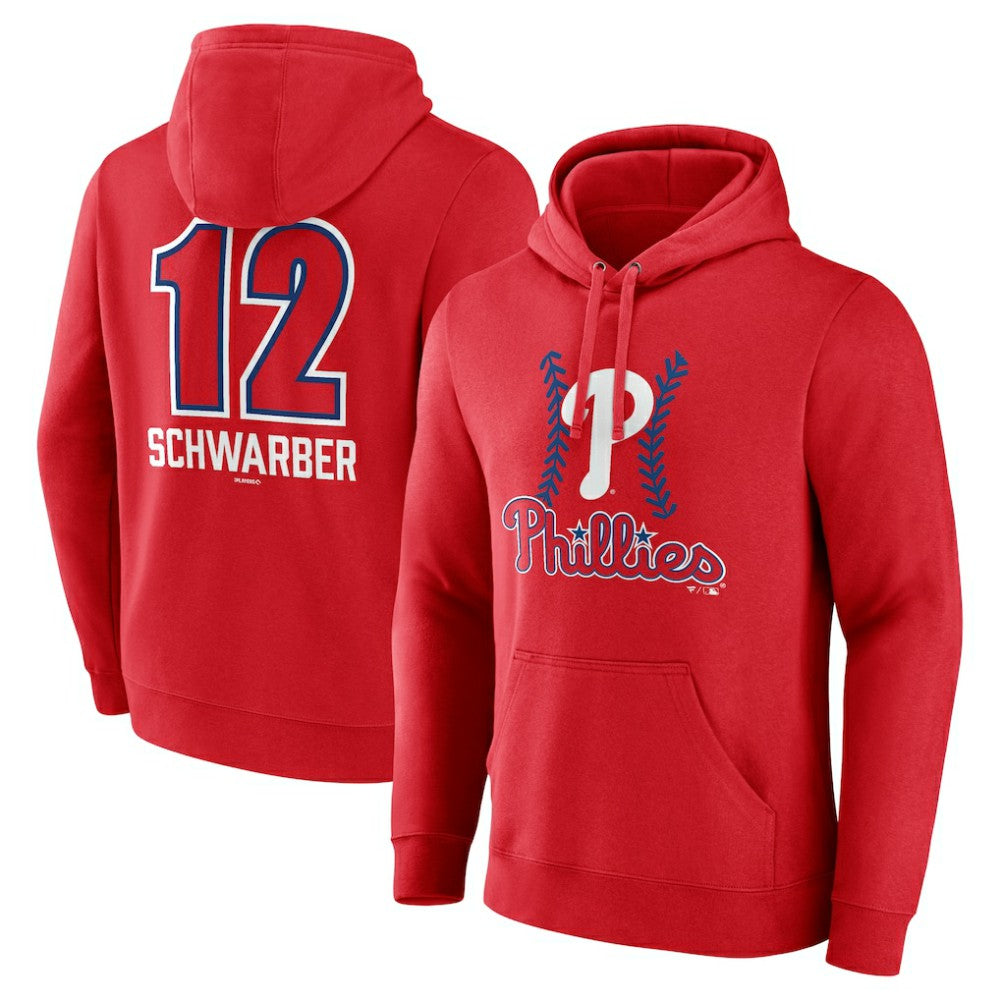 Red Kyle Schwarber Philadelphia Phillies Fastball Player Name & Number Pullover Hoodie