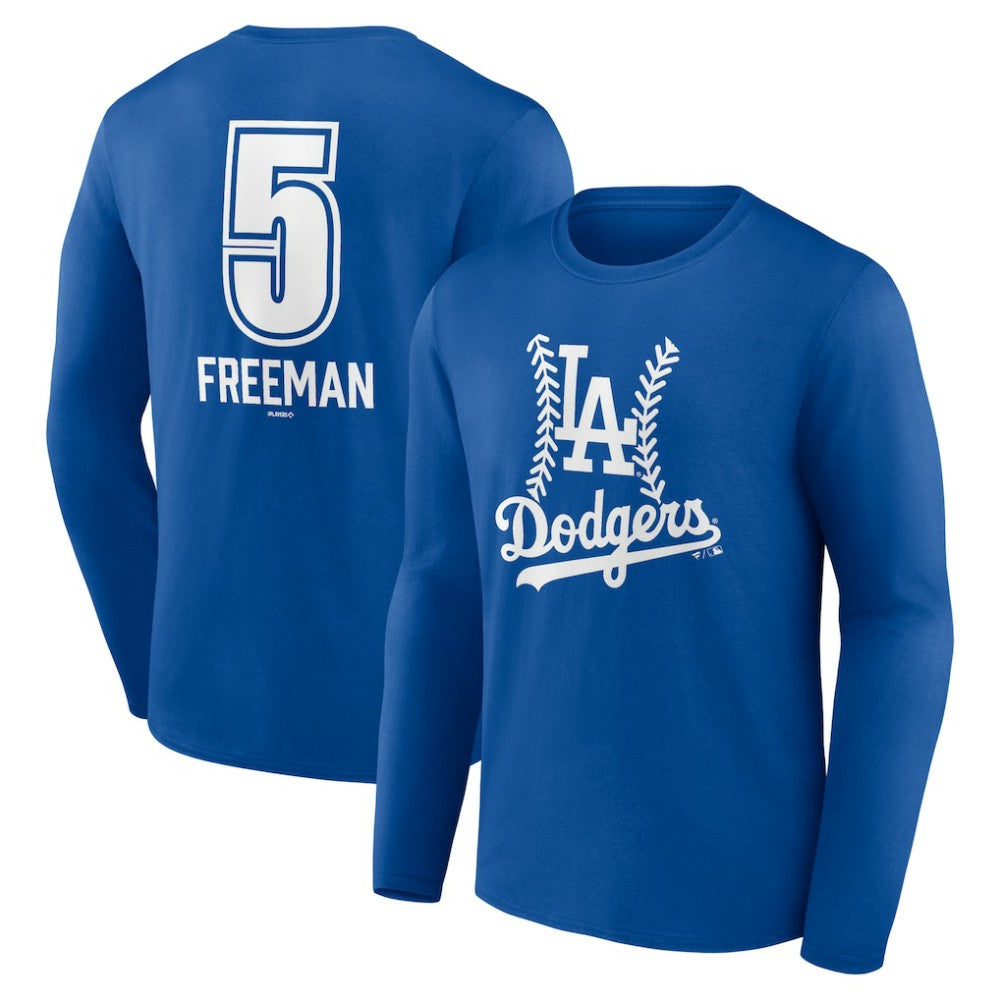 Royal Freddie Freeman Los Angeles Dodgers Fastball Player Name & Number Long Sleeve T-Shirt