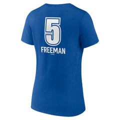 Royal Freddie Freeman Los Angeles Dodgers Women's Fastball Player Name & Number V-Neck T-Shirt