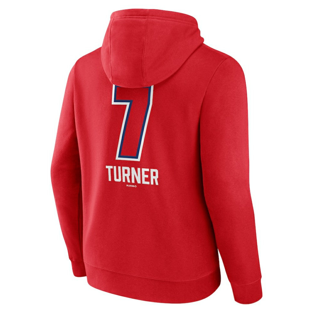 Red Trea Turner Philadelphia Phillies Fastball Player Name & Number Pullover Hoodie