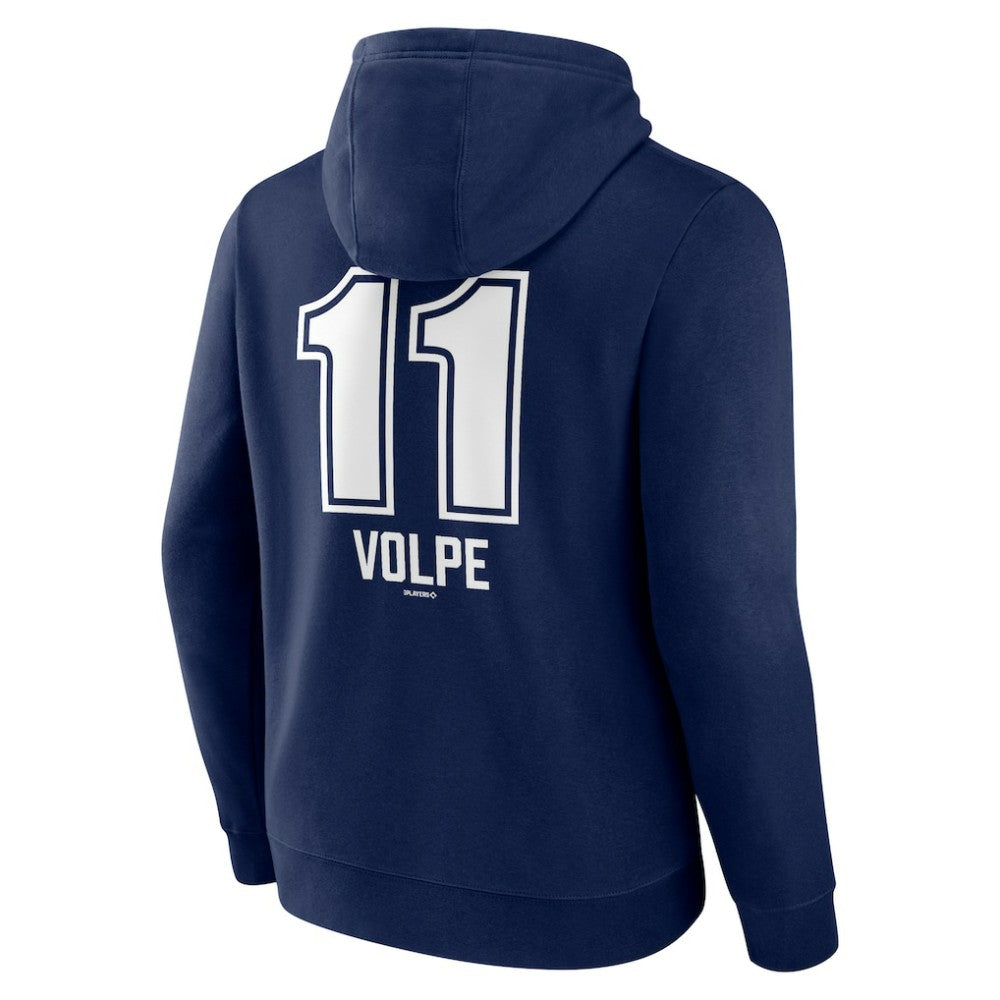 Navy Anthony Volpe New York Yankees Fastball Player Name & Number Pullover Hoodie