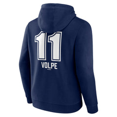 Navy Anthony Volpe New York Yankees Fastball Player Name & Number Pullover Hoodie