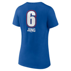 Royal Josh Jung Texas Rangers Women's Fastball Player Name & Number V-Neck T-Shirt