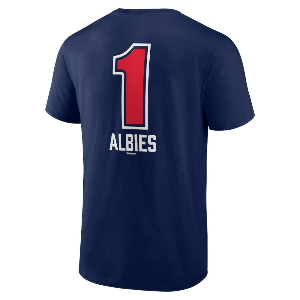 Navy Ozzie Albies Atlanta Braves Fastball Player Name & Number T-Shirt