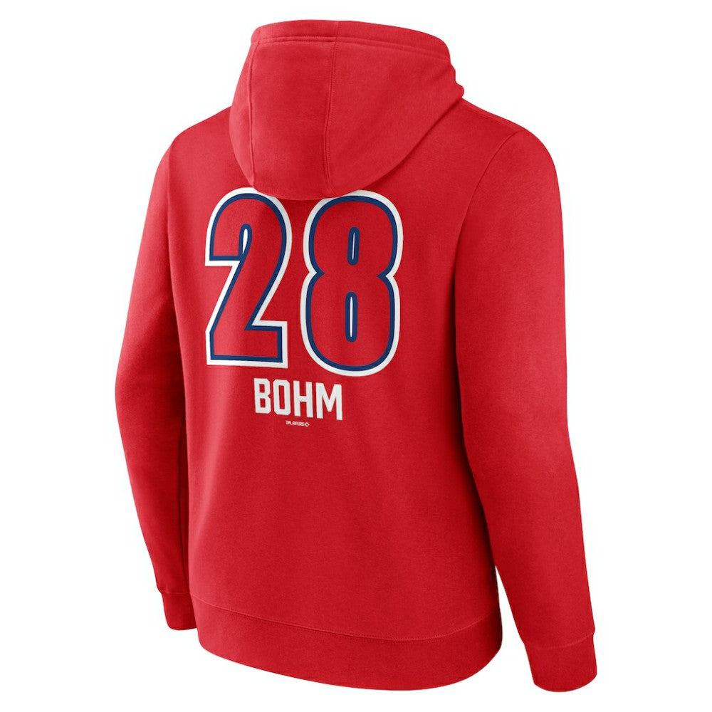 Red Alec Bohm Philadelphia Phillies Fastball Player Name & Number Pullover Hoodie