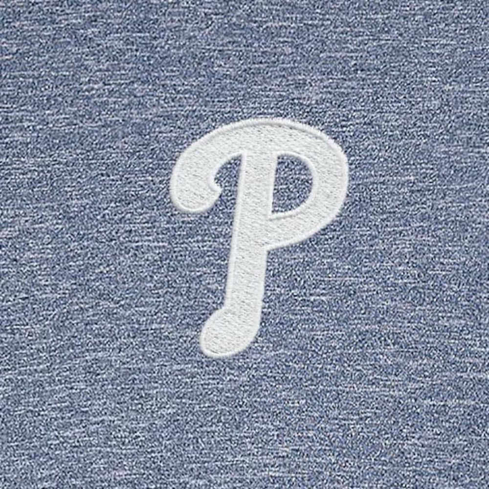 Heather Navy Philadelphia Phillies Antigua Hunk Quarter-Zip Top