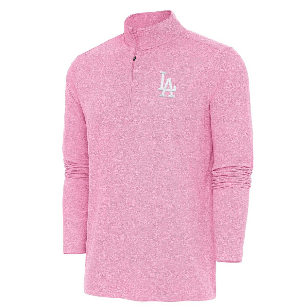 Pink Los Angeles Dodgers Antigua Hunk Quarter-Zip Top