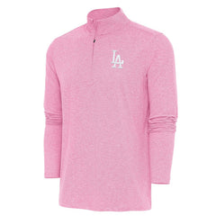 Pink Los Angeles Dodgers Antigua Hunk Quarter-Zip Top