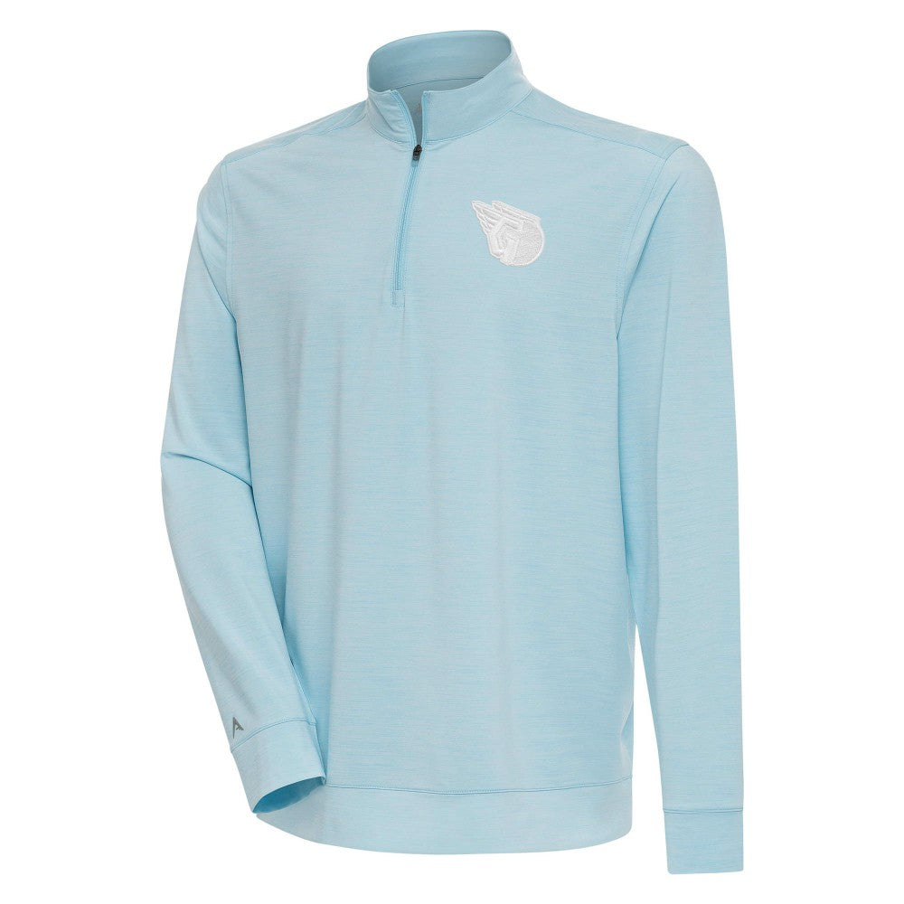 Powder Blue Cleveland Guardians Antigua Bright Quarter-Zip Pullover Top