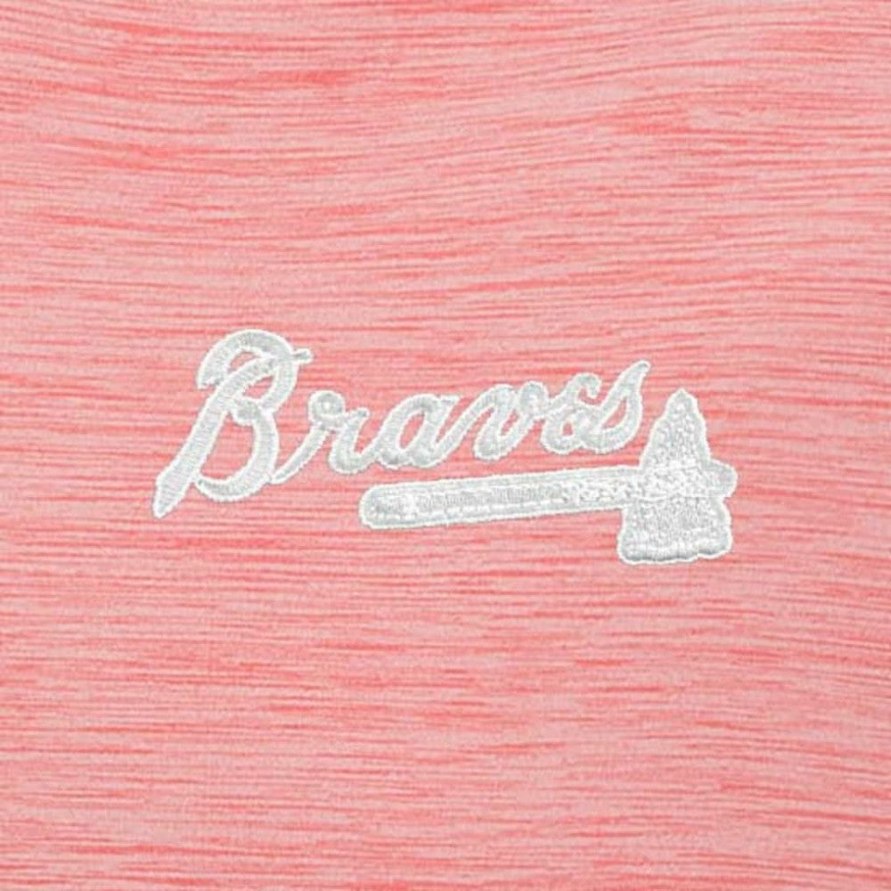 Coral Atlanta Braves Antigua Bright Quarter-Zip Pullover Top