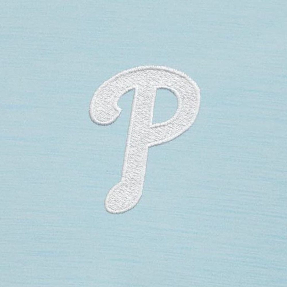 Powder Blue Philadelphia Phillies Antigua Bright Quarter-Zip Pullover Top
