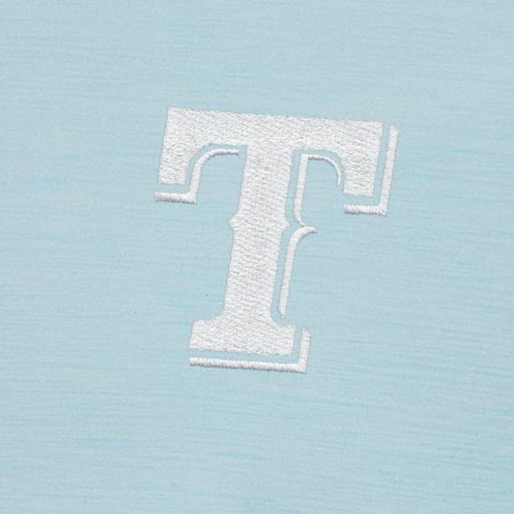Powder Blue Texas Rangers Antigua Bright Quarter-Zip Pullover Top