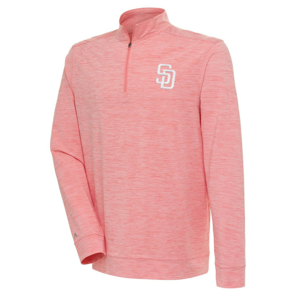 Coral San Diego Padres Antigua Bright Quarter-Zip Pullover Top