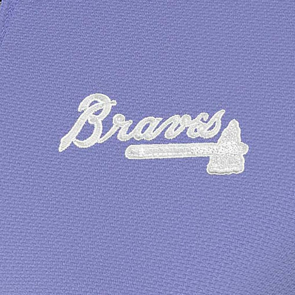 Purple Atlanta Braves Antigua Women's Finish Quarter-Zip Pullover Top