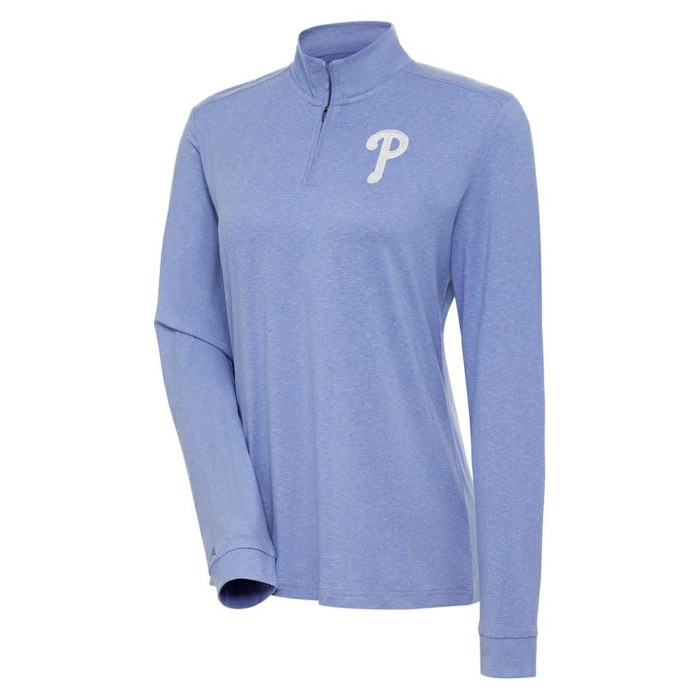 Lavender Philadelphia Phillies Antigua Women's Mentor Quarter-Zip Pullover Top