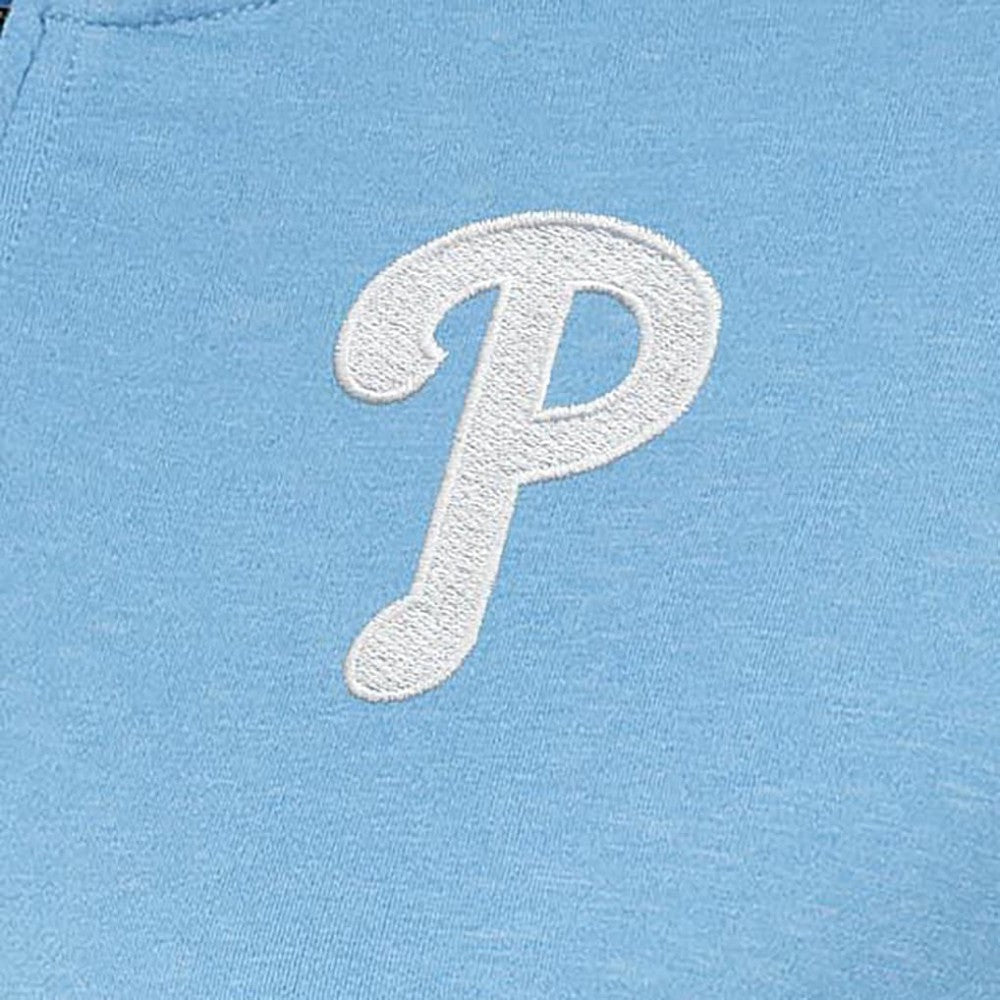 Light Blue Philadelphia Phillies Antigua Women's Mentor Quarter-Zip Pullover Top