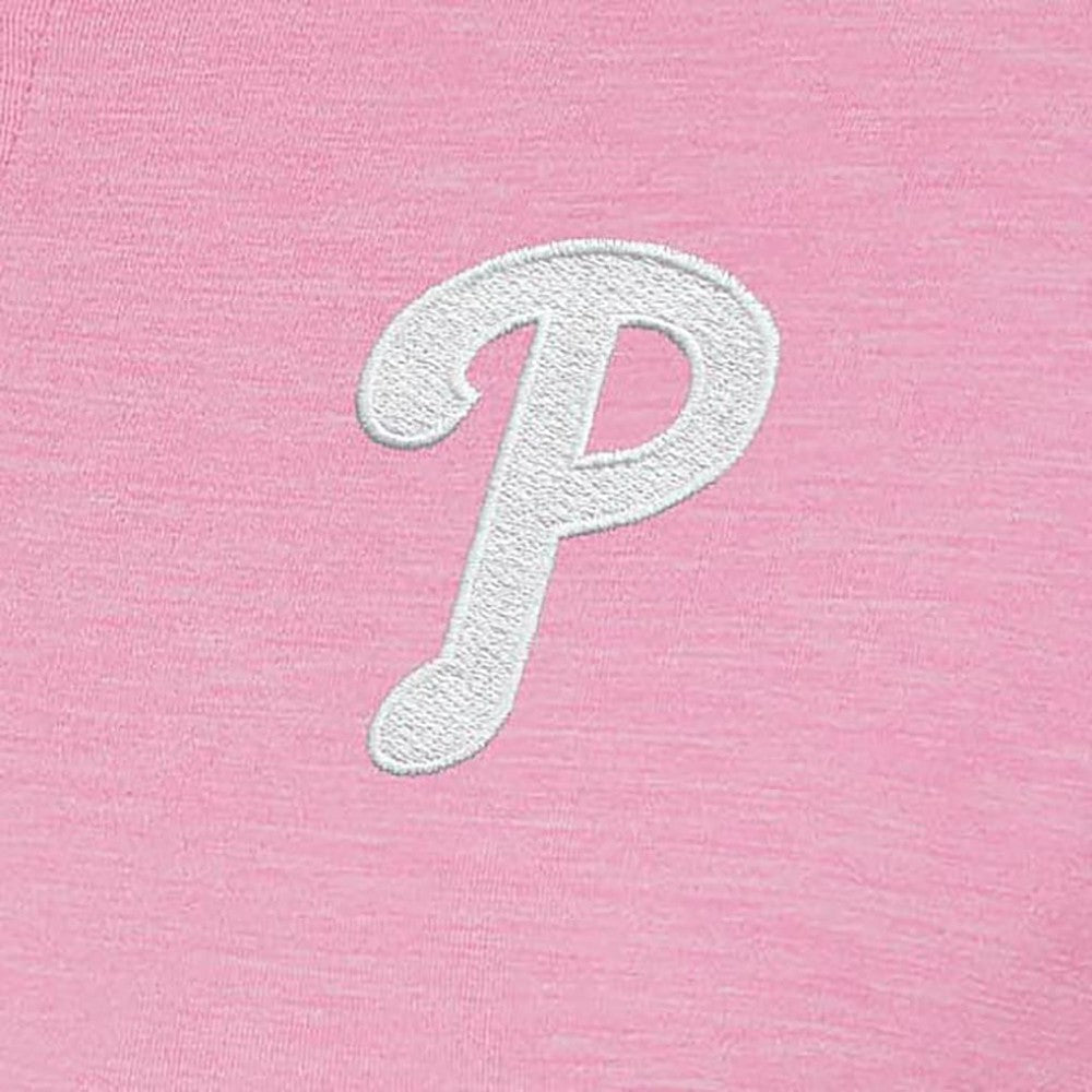 Pink Philadelphia Phillies Antigua Women's Mentor Quarter-Zip Pullover Top