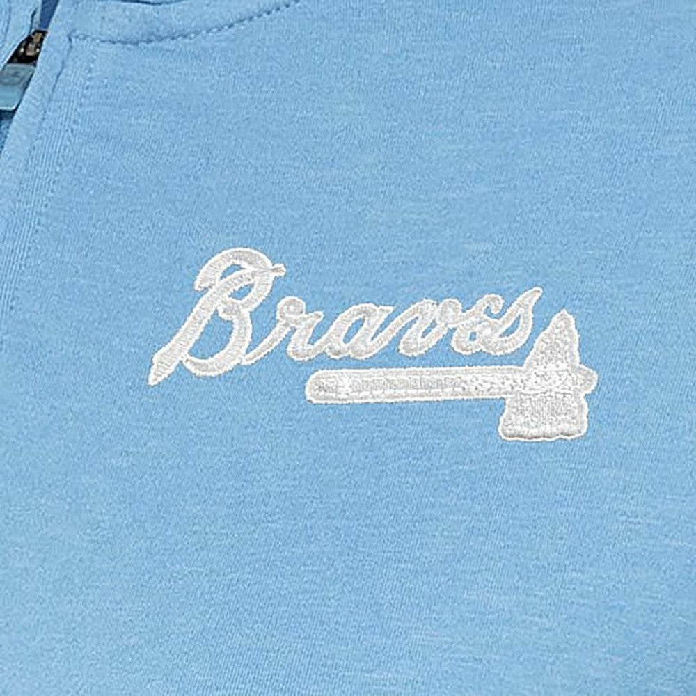 Light Blue Atlanta Braves Antigua Women's Mentor Quarter-Zip Pullover Top