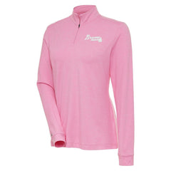 Pink Atlanta Braves Antigua Women's Mentor Quarter-Zip Pullover Top