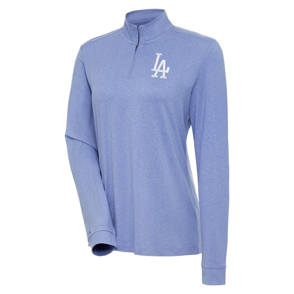 Lavender Los Angeles Dodgers Antigua Women's Mentor Quarter-Zip Pullover Top