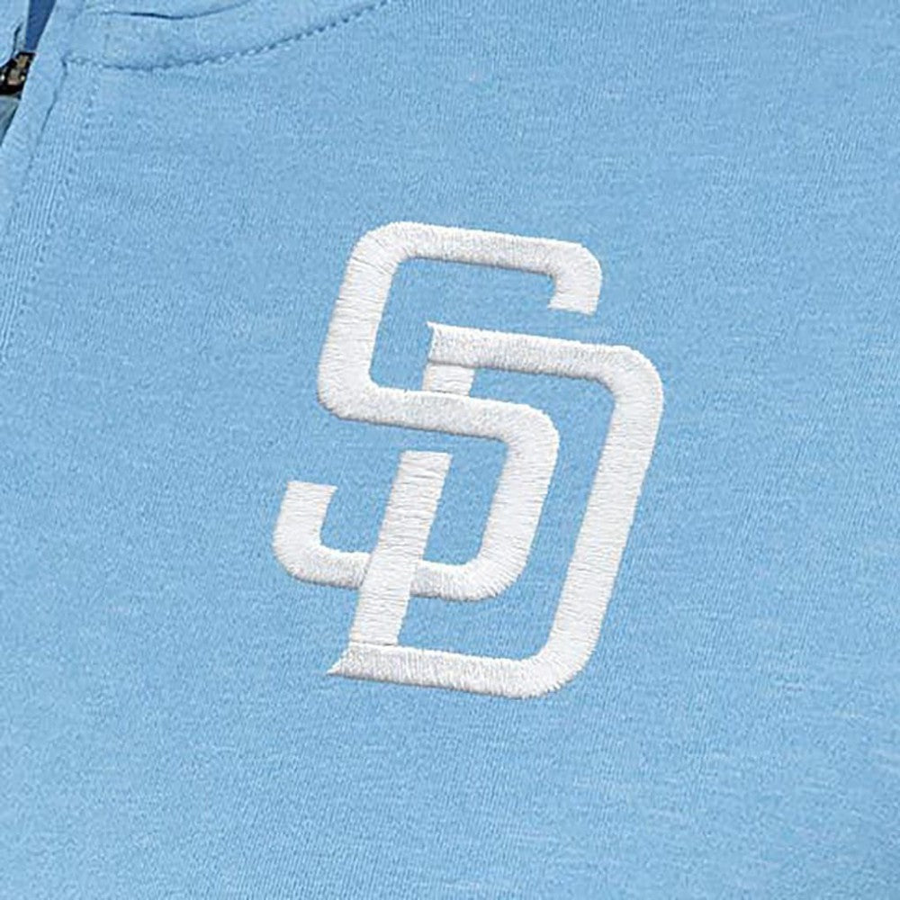 Light Blue San Diego Padres Antigua Women's Mentor Quarter-Zip Pullover Top