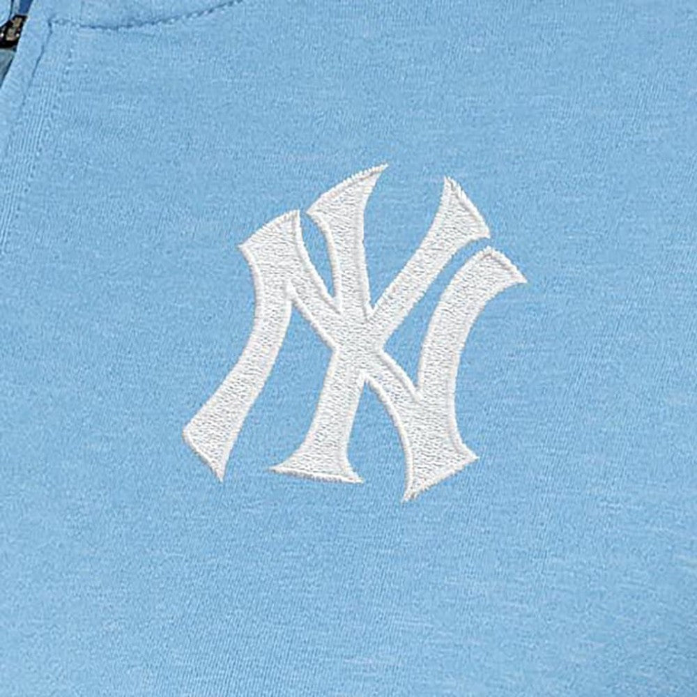 Light Blue New York Yankees Antigua Women's Mentor Quarter-Zip Pullover Top