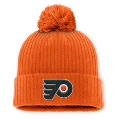 NHL Philadelphia Flyers Fanatics Primary Logo Cuffed Knit Hat with Pom
