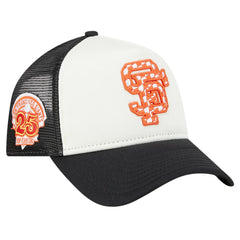 White/Black San Francisco Giants New Era Checkered Flag A-Frame Trucker 9FORTY Adjustable Hat