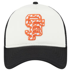 White/Black San Francisco Giants New Era Checkered Flag A-Frame Trucker 9FORTY Adjustable Hat