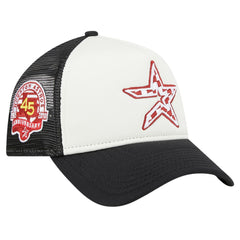 White/Black Houston Astros New Era Checkered Flag A-Frame Trucker 9FORTY Adjustable Hat