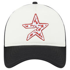 White/Black Houston Astros New Era Checkered Flag A-Frame Trucker 9FORTY Adjustable Hat