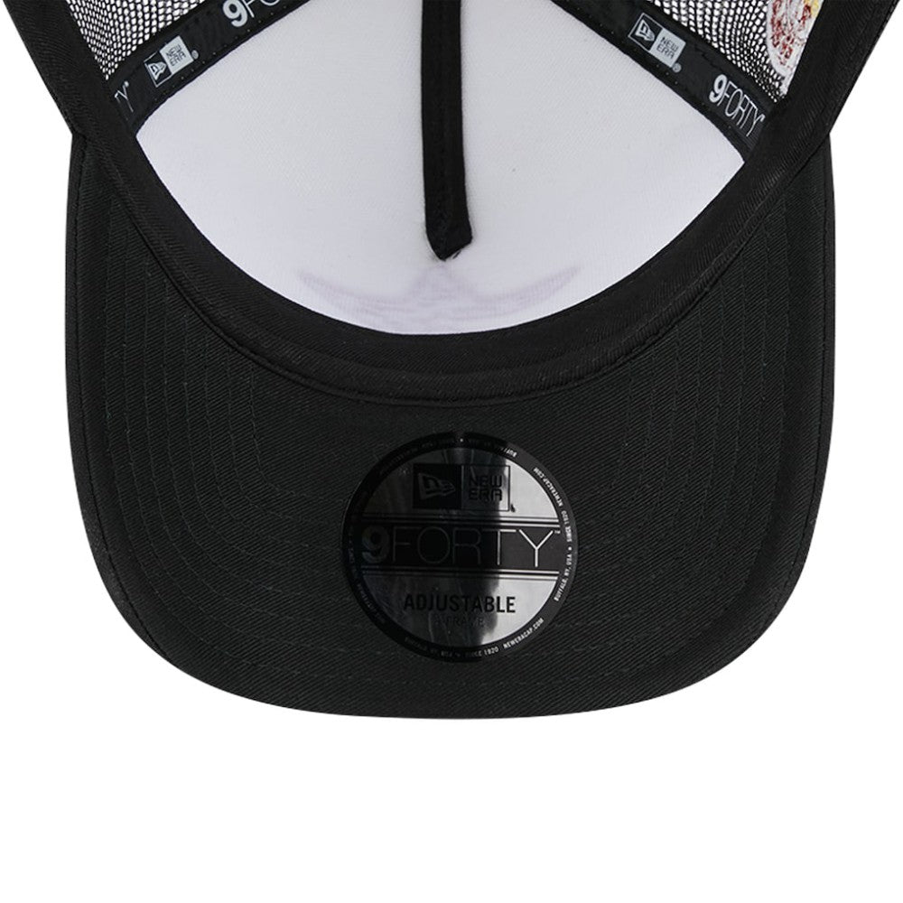 White/Black Houston Astros New Era Checkered Flag A-Frame Trucker 9FORTY Adjustable Hat